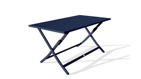 Table de jardin pliante MARIUS (140x80 cm) en aluminium - BLEU NUIT