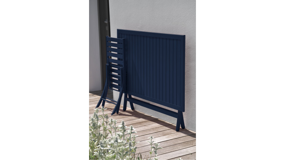 Table de jardin pliante MARIUS (140x80 cm) en aluminium - BLEU NUIT