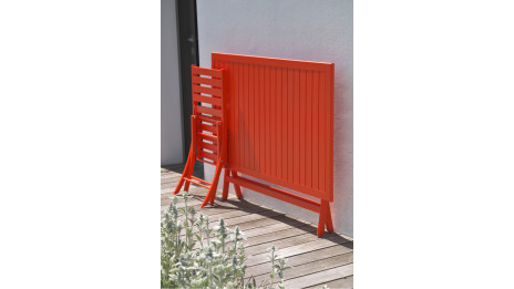 Table de jardin pliante MARIUS (140x80 cm) en aluminium - ORANGE