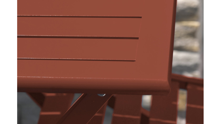 Table de jardin pliante MARIUS (140x80 cm) en aluminium - TERRACOTTA