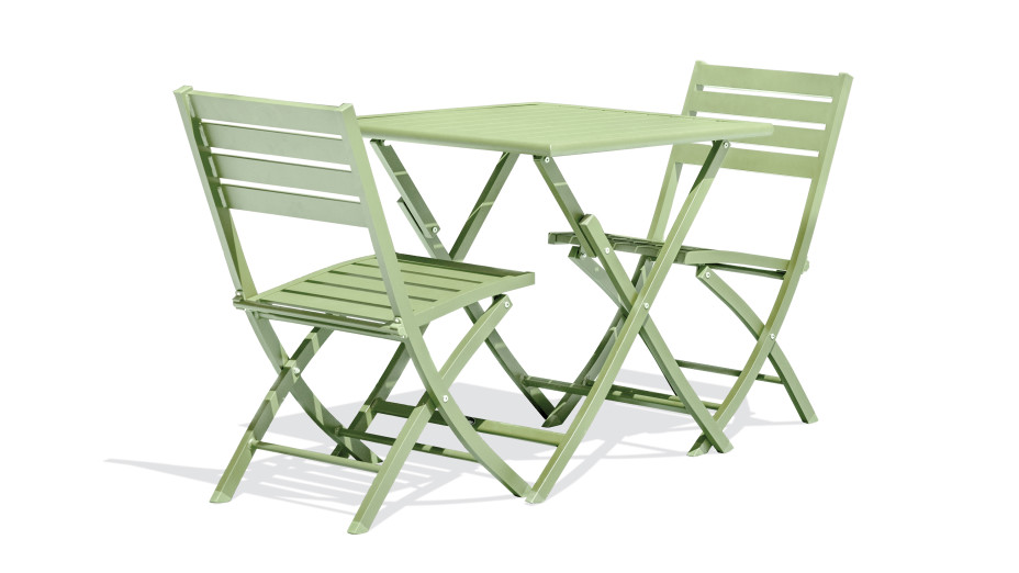 Lot composé d'une table de jardin MARIUS-TB70-LAGUNE pliante et de 2 chaises MARIUS-CP-LAGUNE pliantes