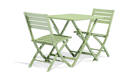 Lot composé d'une table de jardin MARIUS-TB70-LAGUNE pliante et de 2 chaises MARIUS-CP-LAGUNE pliantes