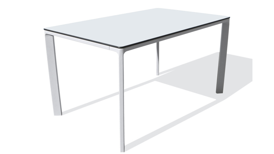 Table de jardin MEET (160x90 cm) en aluminium laqué et peinture Epoxy - BLANC