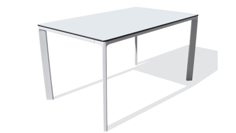 Table de jardin MEET (160x90 cm) en aluminium laqué et peinture Epoxy - BLANC