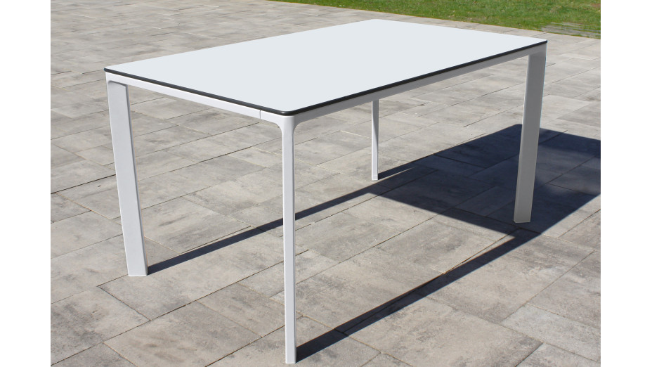 Table de jardin MEET (160x90 cm) en aluminium laqué et peinture Epoxy - BLANC