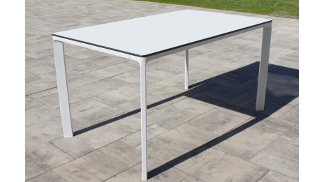 Table de jardin MEET (160x90 cm) en aluminium laqué et peinture Epoxy - BLANC