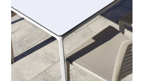 Table de jardin MEET (160x90 cm) en aluminium laqué et peinture Epoxy - BLANC