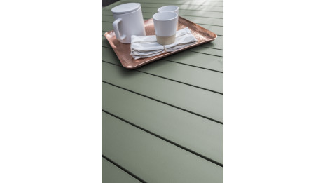 Table de jardin MIAMI (180/240x100 cm) en aluminium avec rallonge automatique - KAKI