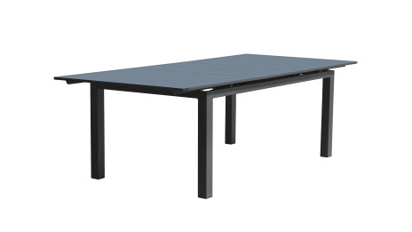 Table de jardin MIAMI (240/300x100 cm) en aluminium avec rallonge automatique - GRIS ANTHRACITE