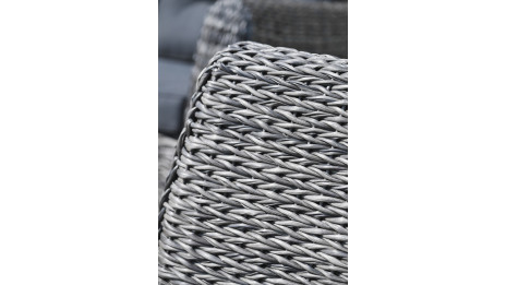 Salon bas de jardin BAHAMAS 7 places en résine tressée - GRIS ANTHRACITE
