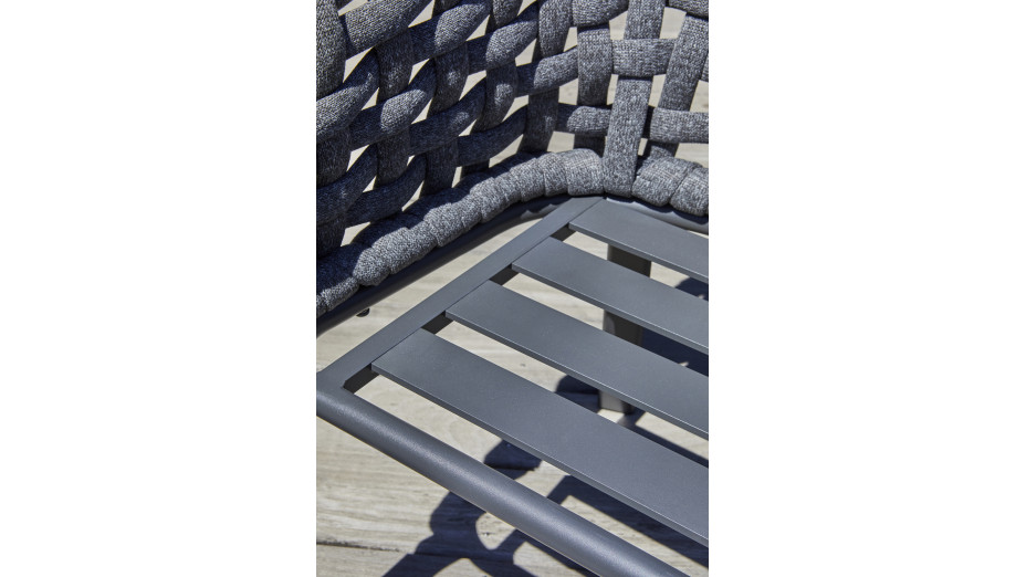Fauteuil de jardin CAMARGUE en corde tissée et aluminium - GRIS ANTHRACITE