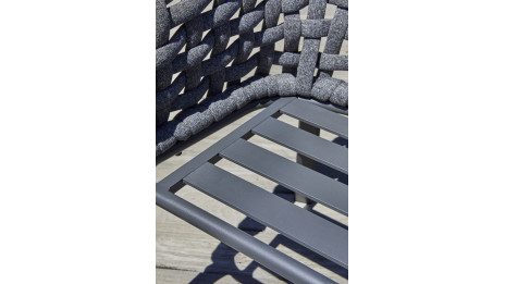 Fauteuil de jardin CAMARGUE en corde tissée et aluminium - GRIS ANTHRACITE