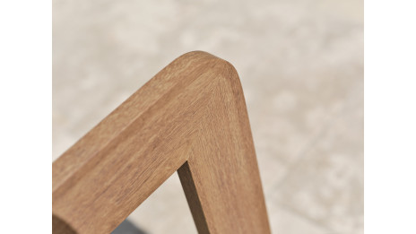 Salon bas de jardin DAVAO 5 places en aluminium imitation bois - ECRU