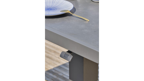 Ensemble repas de jardin IBIZA 7 places en aluminium et plateau en céramique - GRIS ANTHRACITE