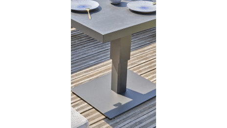 Ensemble repas de jardin IBIZA 7 places en aluminium et plateau en céramique - GRIS ANTHRACITE
