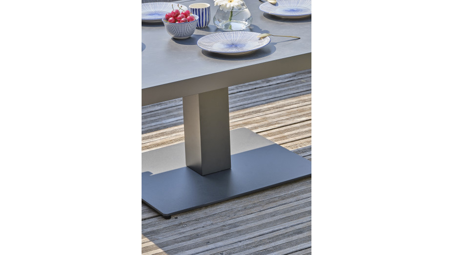 Ensemble repas de jardin IBIZA 7 places en aluminium et plateau en céramique - GRIS ANTHRACITE
