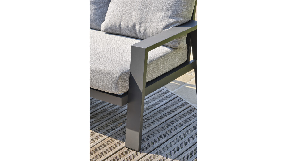 Ensemble repas de jardin IBIZA 7 places en aluminium et plateau en céramique - GRIS ANTHRACITE