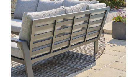 Ensemble repas de jardin IBIZA 7 places en aluminium et plateau en céramique - GRIS ANTHRACITE