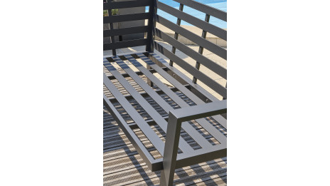Ensemble repas de jardin IBIZA 7 places en aluminium et plateau en céramique - GRIS ANTHRACITE