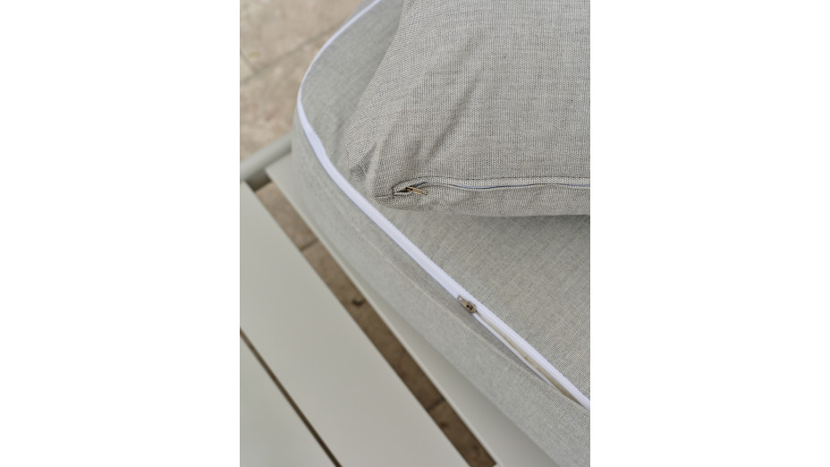 Salon de jardin d'angle IRUN 6 places en corde tissée et aluminium - GRIS