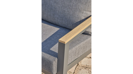 Salon de jardin KOMMOS 5 places en aluminium et plateau en composite - GRIS ANTHRACITE