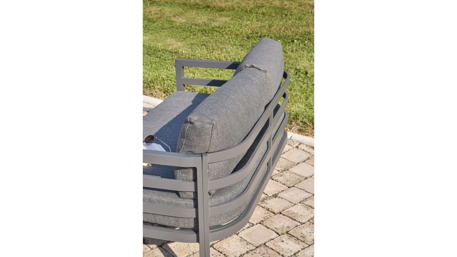 Salon bas de jardin LISBONNE 4 places en aluminium - GRIS ANTHRACITE