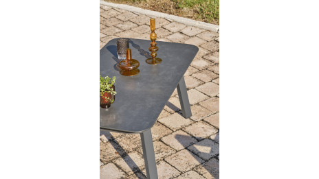 Salon bas de jardin LISBONNE 4 places en aluminium - GRIS ANTHRACITE