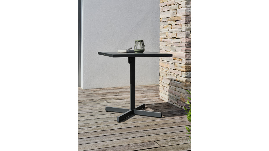 Lot composé d'une table de jardin LOUISE-TB70-A-ANTH pliante et de 2 fauteuils MARCEAU-FT-ANTH