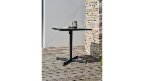 Lot composé d'une table de jardin LOUISE-TB70-A-ANTH pliante et de 2 fauteuils MARCEAU-FT-ANTH
