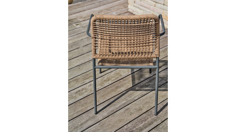 Lot composé d'une table de jardin LOUISE-TB70-A-ANTH pliante et de 2 fauteuils MARCEAU-FT-ANTH