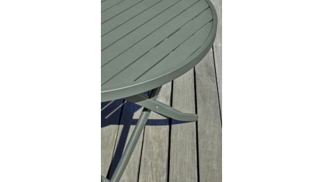 Lot composé d'une table de jardin MARIUS-TB110-KAKI pliante et de 4 chaises MARIUS-CP-KAKI pliantes