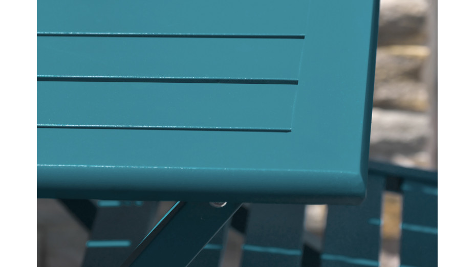 Table de jardin pliante MARIUS (140x80 cm) en aluminium - BLEU CANARD