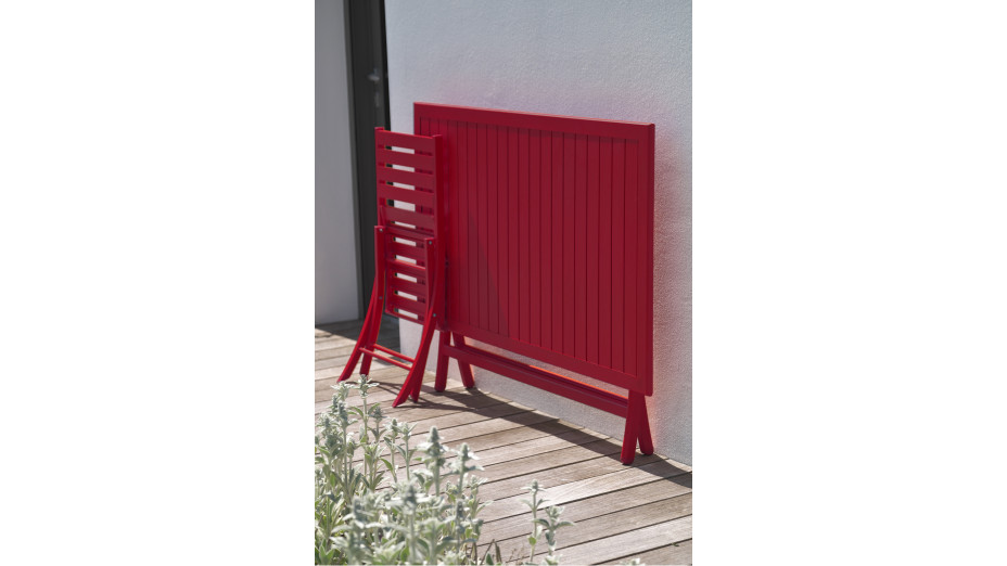 Table de jardin pliante MARIUS (140x80 cm) en aluminium - CARMIN