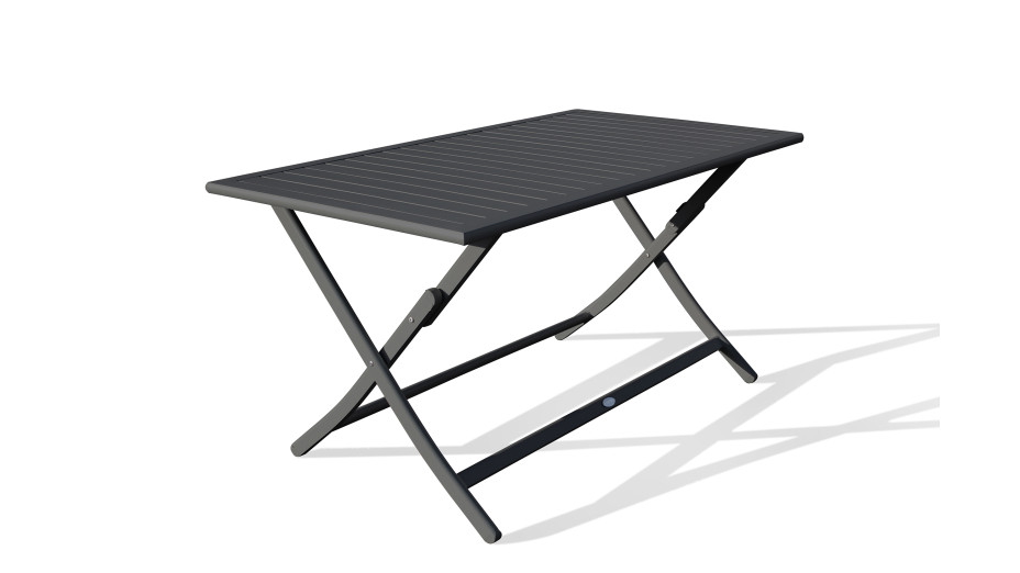 Table de jardin pliante MARIUS (140x80 cm) en aluminium - GRIS ANTHRACITE