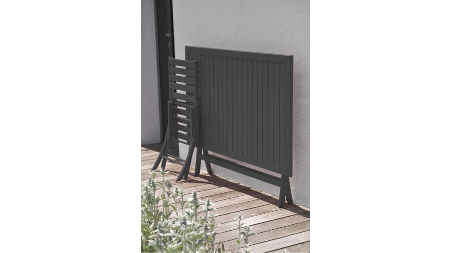 Table de jardin pliante MARIUS (140x80 cm) en aluminium - GRIS ANTHRACITE