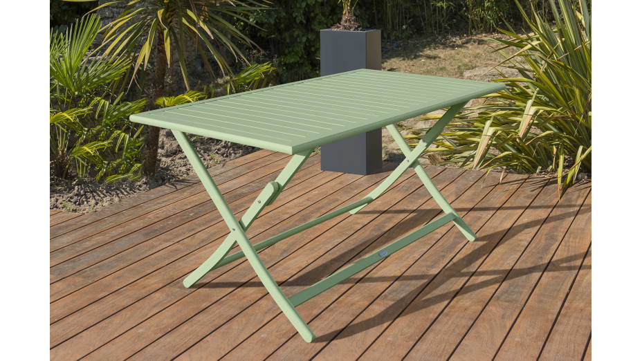 Lot composé d'une table de jardin pliante MARIUS-TB140-LAGUNE et de 4 chaises MARIUS-CP-LAGUNE pliantes