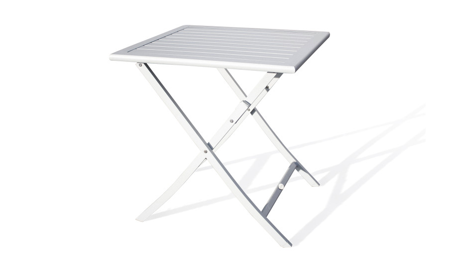 Guéridon de jardin pliant MARIUS (70x70 cm) en aluminium - GRIS