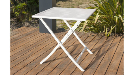 Guéridon de jardin pliant MARIUS (70x70 cm) en aluminium - GRIS
