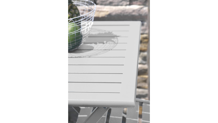 Guéridon de jardin pliant MARIUS (70x70 cm) en aluminium - GRIS