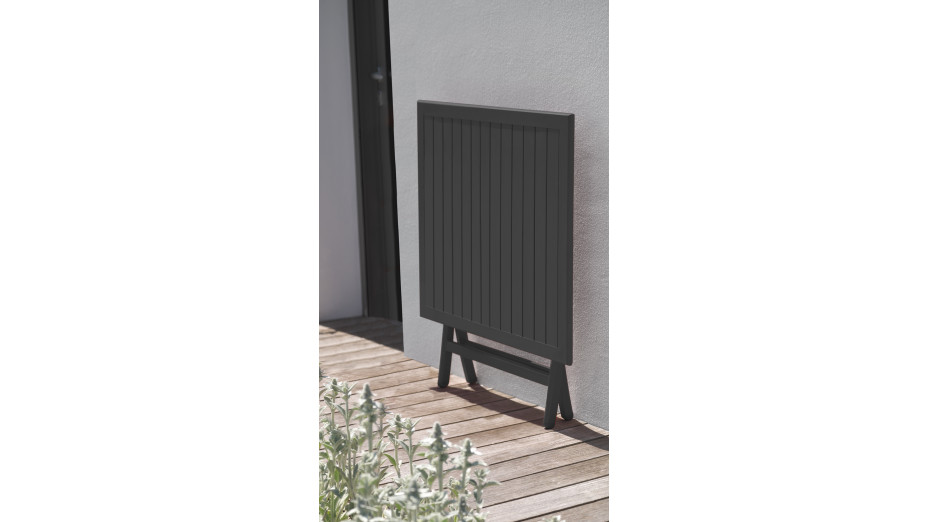 Guéridon de jardin pliant MARIUS (70x70 cm) en aluminium - GRIS ANTHRACITE