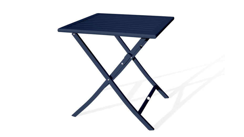 Guéridon de jardin pliant MARIUS (70x70 cm) en aluminium - BLEU NUIT