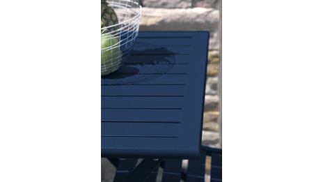 Guéridon de jardin pliant MARIUS (70x70 cm) en aluminium - BLEU NUIT