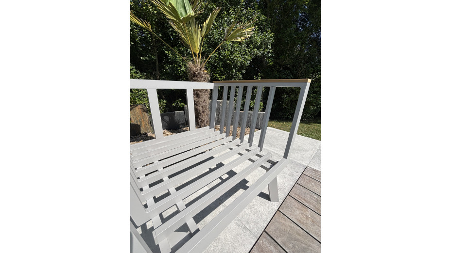 Salon bas de jardin NAPOLI 5 places en aluminium - GRIS
