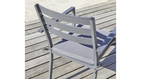 Fauteuil de jardin empilable PELOSA en aluminium - GRIS ANTHRACITE