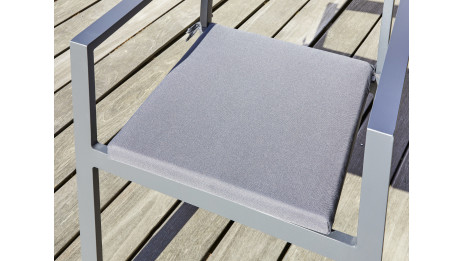 Fauteuil de jardin empilable PELOSA en aluminium - GRIS ANTHRACITE