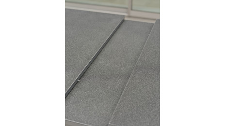 Table de jardin DANIA (160/210x90 cm) en aluminium et spraystone avec rallonge automatique - GRIS ANTHRACITE