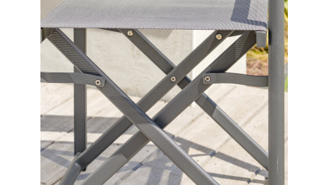 Fauteuil de jardin pliant HONFLEUR en aluminium et textilène - GRIS ANTHRACITE