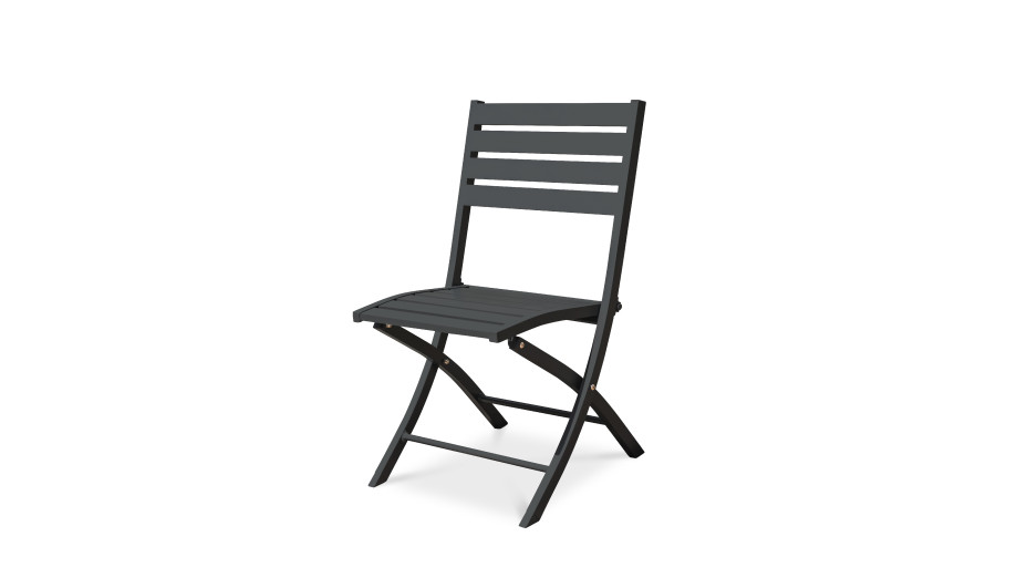 Chaise de jardin pliante MARIUS en aluminium - GRIS ANTHRACITE