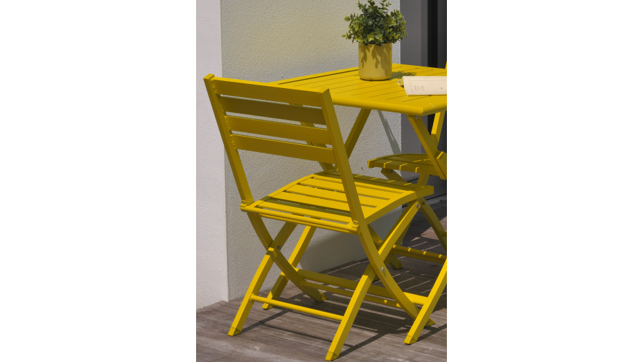 Chaise de jardin pliante MARIUS en aluminium - MOUTARDE