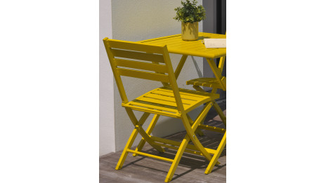 Chaise de jardin pliante MARIUS en aluminium - MOUTARDE